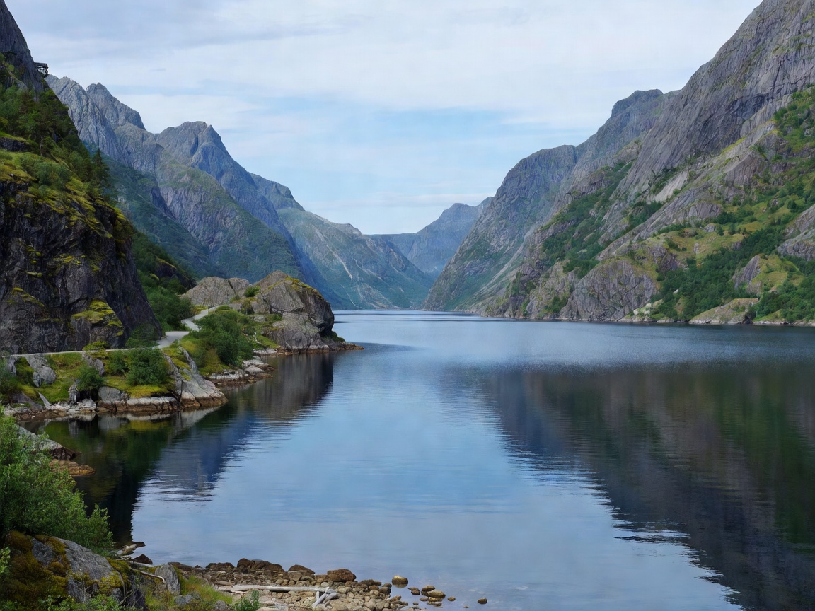 Serene fjord valley roadmap for northern wilderness trips